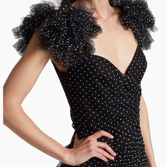 ML Monique Lhuillier Peyton Polka Dot Knit Minidress - Picture 4 of 6